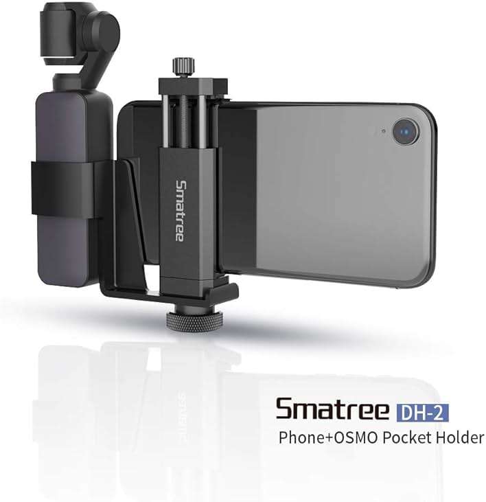 Smatree OSMO Pocket 2 Phone Holder Set Expansion Accessories with 1/4”Thread Screw Compatible with DJI OSMO Pocket 2/ DJI OSMO Pocket and Smartphone - Image 5
