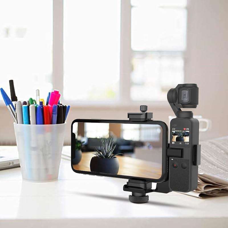 Smatree OSMO Pocket 2 Phone Holder Set Expansion Accessories with 1/4”Thread Screw Compatible with DJI OSMO Pocket 2/ DJI OSMO Pocket and Smartphone - Image 7