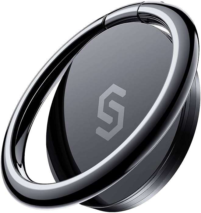 Syncwire Cell Phone Ring Holder Stand, 360 ° Rotation Finger Ring Kickstand Polished Metal Phone Grip Compatible with iPhone, Samsung, LG, Sony - Image 1