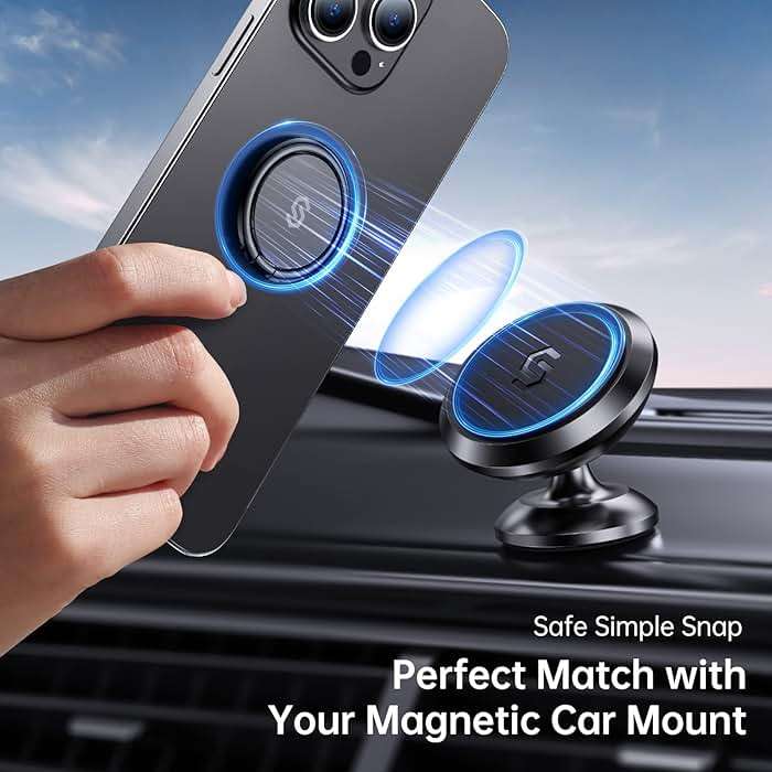 Syncwire Cell Phone Ring Holder Stand, 360 ° Rotation Finger Ring Kickstand Polished Metal Phone Grip Compatible with iPhone, Samsung, LG, Sony - Image 6