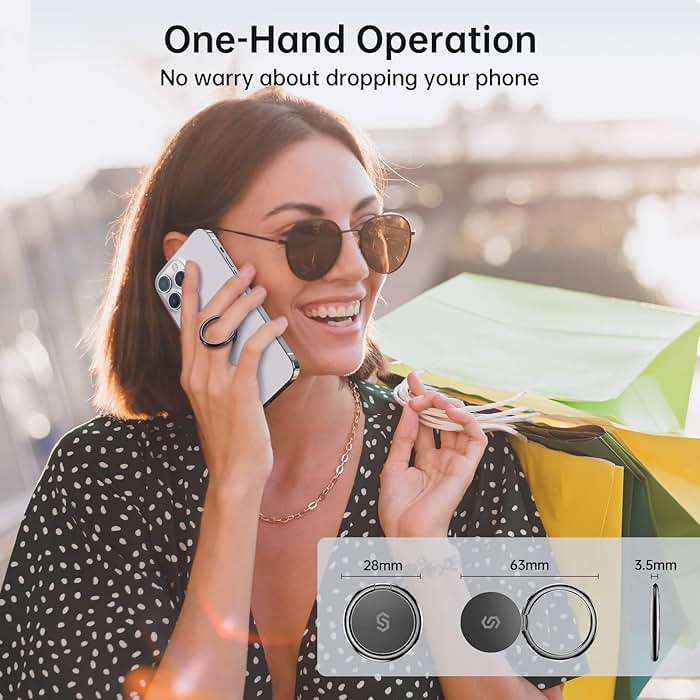 Syncwire Cell Phone Ring Holder Stand, 360 ° Rotation Finger Ring Kickstand Polished Metal Phone Grip Compatible with iPhone, Samsung, LG, Sony - Image 7