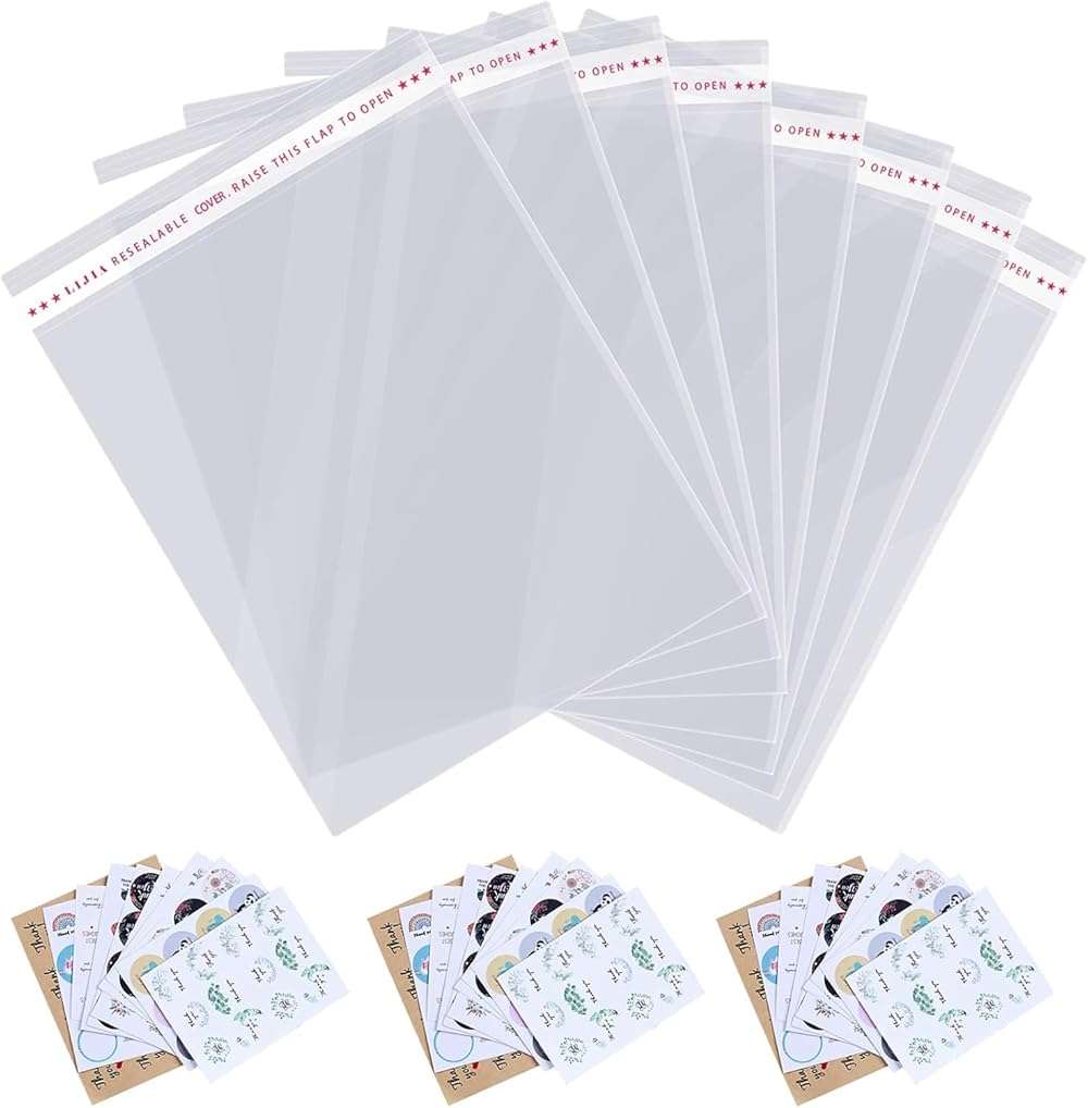 KRUM Heavy Quality Transparent Saree Cloth Utility Bag Self Adhesive BOPP Bag 9X12 Inch Pack of 100 - Image 1
