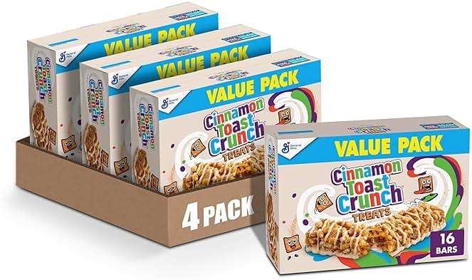 Cinnamon Toast Crunch Cereal Treat Bars, Snack Bars, Value Pack, 16 Ct, 13.6 oz (Pack of 4) - Image 1