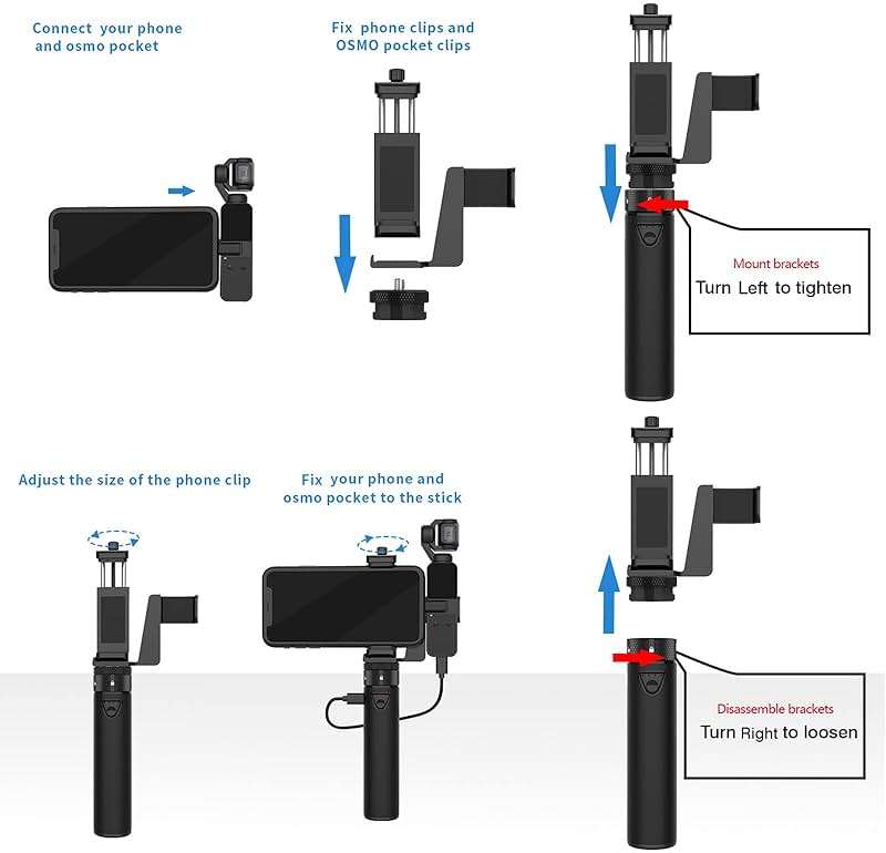 Smatree Portable Osmo Pocket 2 PowerStick (Power Bank) Compatible for DJI Osmo Pocket 2/1, Handheld Smartphone Holder Mount Bracket for OsmoPocket Camera - Image 4
