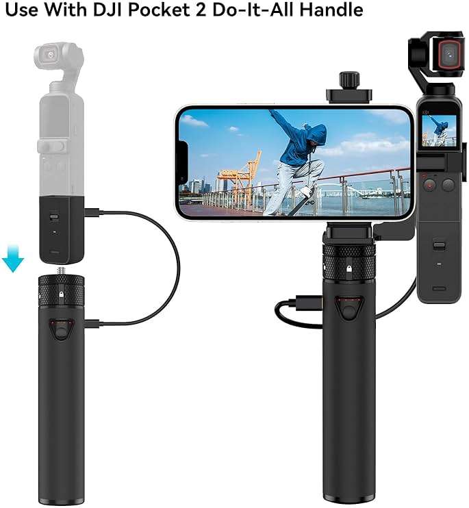 Smatree Portable Osmo Pocket 2 PowerStick (Power Bank) Compatible for DJI Osmo Pocket 2/1, Handheld Smartphone Holder Mount Bracket for OsmoPocket Camera - Image 6
