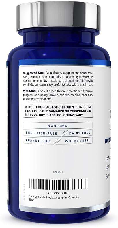 1MD Nutrition Complete Probiotics Platinum - w/Prebiotics and Probiotics for Digestive Health - Probiotic Supplement for Women & Men - More Than 50 Billion Live CFU 11 Strains Dairy-Free - 30 Caps - Image 9
