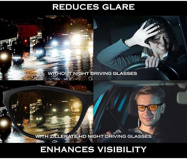 ZILLERATE Night Vision Driving Glasses - Anti Glare HD Polarized Yellow Tinted Sunglasses for Men & Women - Image 2