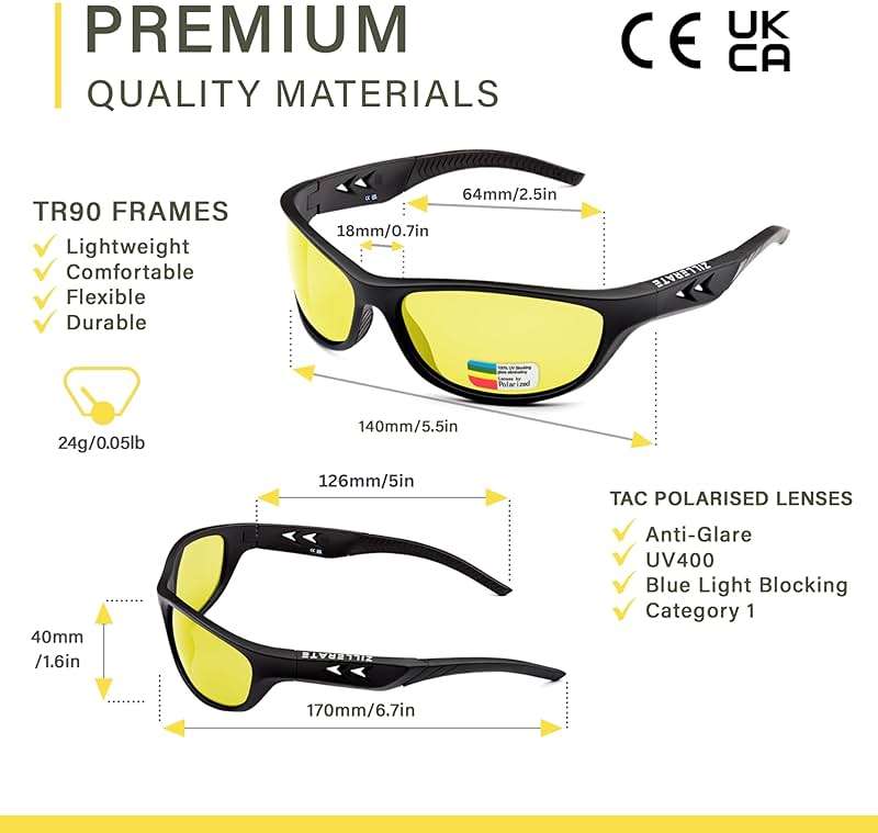 ZILLERATE Night Vision Driving Glasses - Anti Glare HD Polarized Yellow Tinted Sunglasses for Men & Women - Image 3