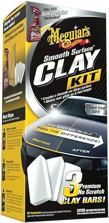 Meguiar's G191700 Smooth Surface Clay Kit, Safe and Easy Car Claying for Smooth as Glass Finish - Image 1