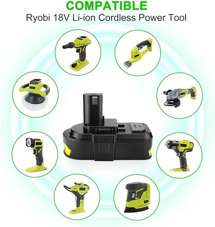 energup 2-Pack 3.8Ah Replacement for Ryobi 18V Batteries P108 P104 P105 P102 P103 P122 P109 - Image 3