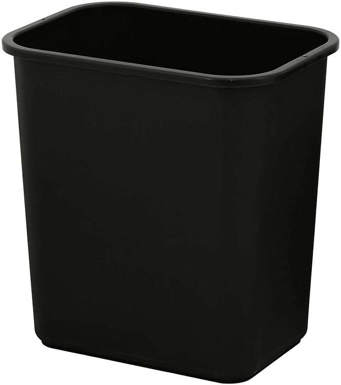 United Solutions 7 Gallon / 28 Quart Efficient Trash Wastebasket, Fits Under Desk, Small, Narrow Spaces in Commercial, Kitchen, Home Office, Dorm, Easy to Clean, Black (Pack of 12) - Image 4