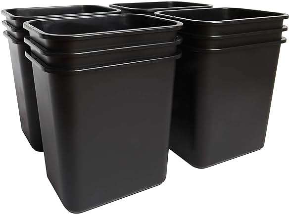 United Solutions 7 Gallon / 28 Quart Efficient Trash Wastebasket, Fits Under Desk, Small, Narrow Spaces in Commercial, Kitchen, Home Office, Dorm, Easy to Clean, Black (Pack of 12) - Image 5