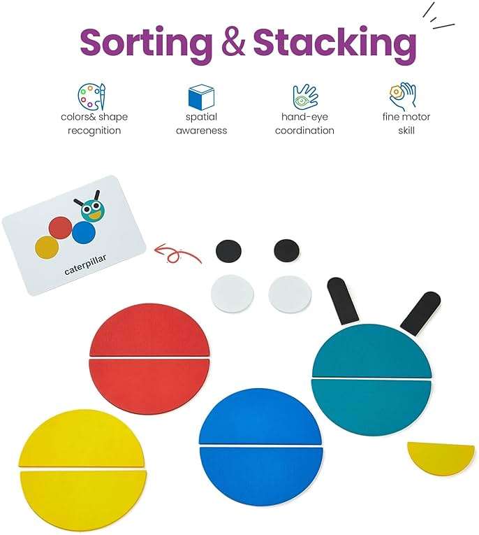 LiKee Wooden Shape Puzzle, 36 Blocks & 60 Cards, Montessori Toy for Kids 3+ - Image 3
