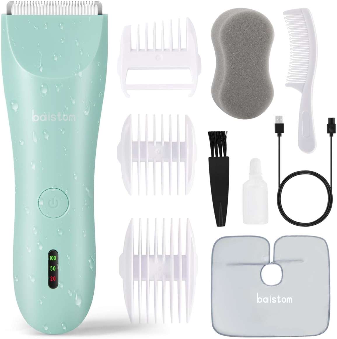 Baistom Quiet Baby Hair Clippers for 0–12Y with Hair Cutting Kit | 2-Mode Suitable for Infant Toddler & Kids, Rechargeable & Cordless, Upgraded Battery Capacity, Waterproof - Image 1
