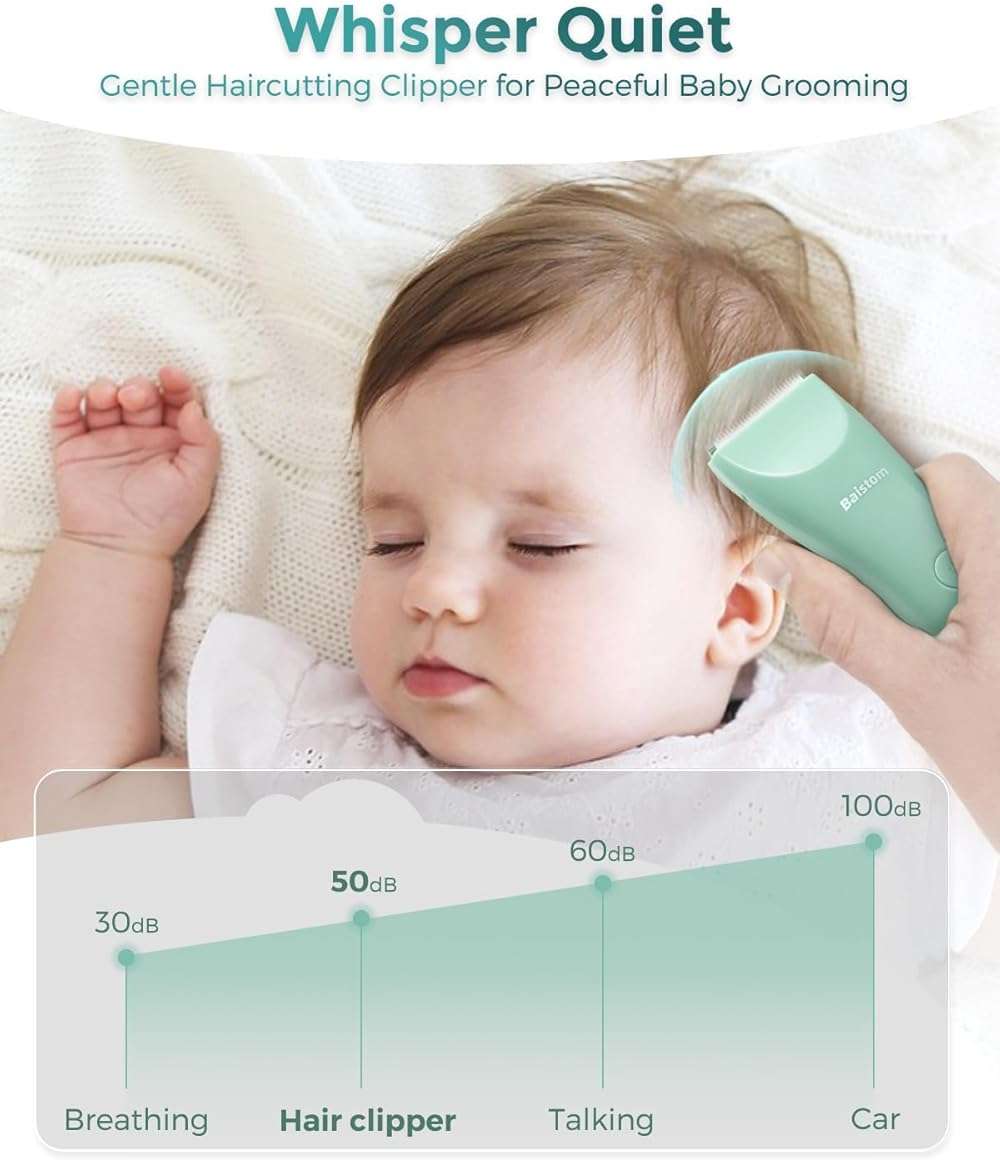 Baistom Quiet Baby Hair Clippers for 0–12Y with Hair Cutting Kit | 2-Mode Suitable for Infant Toddler & Kids, Rechargeable & Cordless, Upgraded Battery Capacity, Waterproof - Image 2
