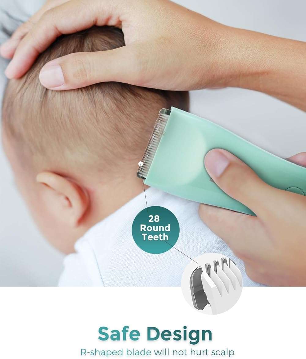 Baistom Quiet Baby Hair Clippers for 0–12Y with Hair Cutting Kit | 2-Mode Suitable for Infant Toddler & Kids, Rechargeable & Cordless, Upgraded Battery Capacity, Waterproof - Image 4