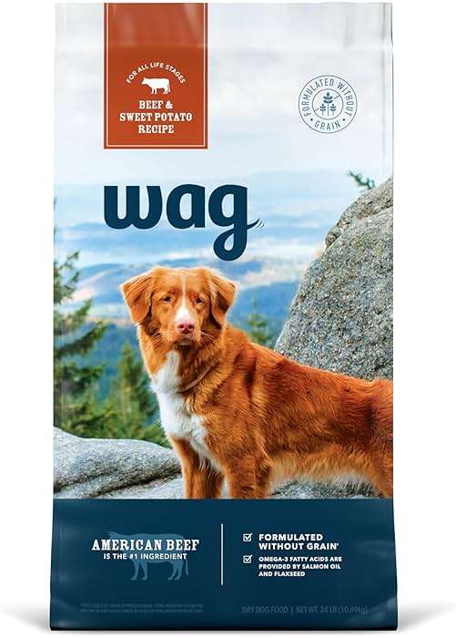 Amazon Brand - Wag Dry Dog Food Beef & Sweet Potato, Grain Free 24 lb Bag - Image 1