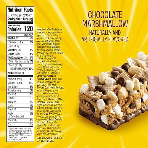 Golden Grahams Cereal Treat Bars, S'mores, Snack Bars, Value Pack, 16 Ct, 16.96 oz (Pack of 4) - Image 2