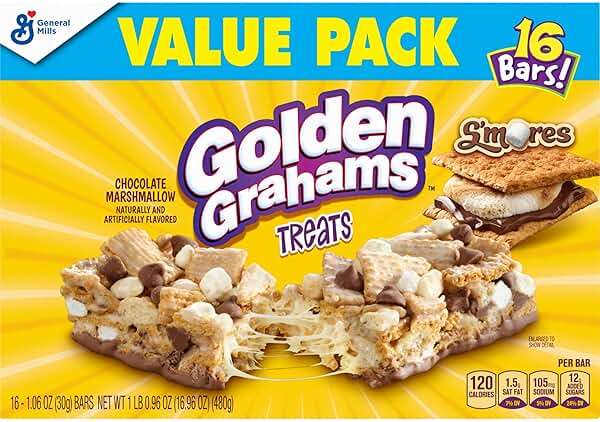 Golden Grahams Cereal Treat Bars, S'mores, Snack Bars, Value Pack, 16 Ct, 16.96 oz (Pack of 4) - Image 3