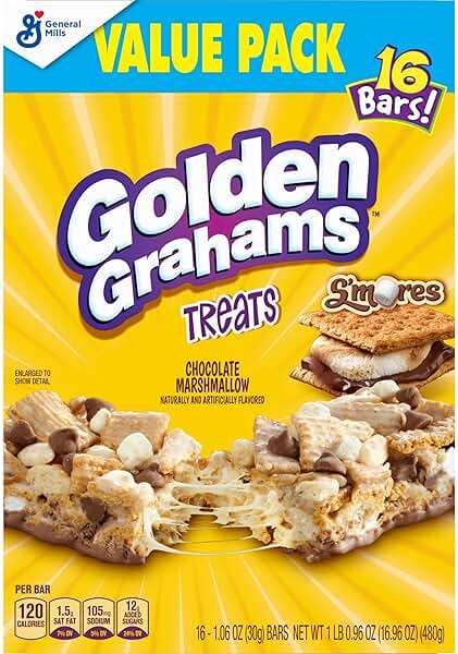 Golden Grahams Cereal Treat Bars, S'mores, Snack Bars, Value Pack, 16 Ct, 16.96 oz (Pack of 4) - Image 5