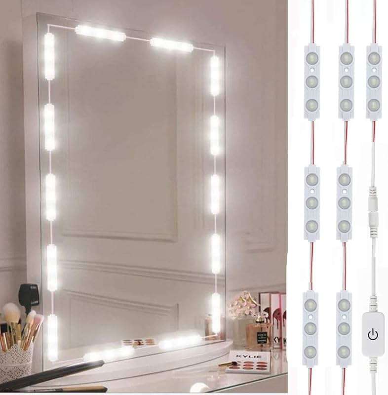 Led Vanity Mirror Lights, Hollywood Style Vanity Make Up Light, 10ft Ultra Bright White LED, Dimmable Touch Control Lights Strip, for Makeup Vanity Table & Bathroom Mirror, Mirror Not Included - Image 1
