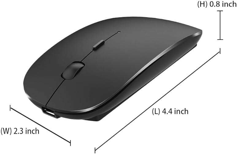 KLO Rechargeable Bluetooth 5.2/3.0/Type-C/USB-2.4G Mouse for MacBook/MacBook air/Pro/iPad, Wireless Mouse for Laptop/Notebook/pc/iPad/Chromebook (Black) - Image 8