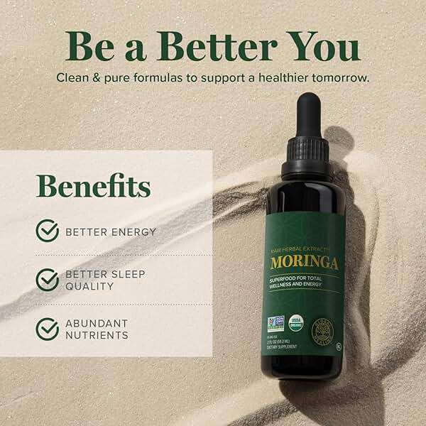 Global Healing Center - Organic Moringa Oleifera Extract Liquid Drops, Moringa Supplement-Vegan from Tree Leaves-Max Absorption of Vitamins and Minerals- More Potency Than Powder Form (2 Fl Oz) - Image 3