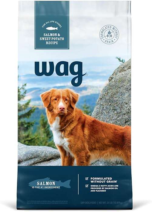 Amazon Brand - Wag Dry Dog Food Salmon & Sweet Potato, Grain Free 24 lb Bag - Image 1