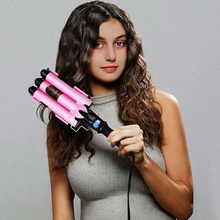 3 Barrel Curling Iron Wand 1 inch Ceramic Tourmaline Triple Barrels Beach Hair Waver Curler for Deep Waves,LCD Temperature Display Crimper Fast Heating Hair Curlers Adjustable from 80℃ to 210℃ - Image 5