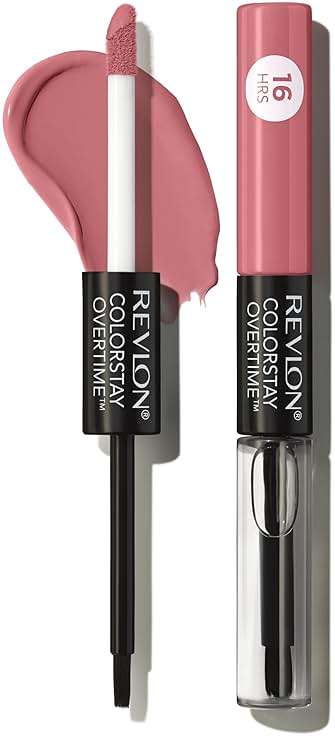 Revlon ColorStay Overtime Lipcolor, Liquid Lipstick with Clear Lip Gloss, Dual Ended with Vitamin E, 550 Blush Hour, 0.07 fl oz - Image 2