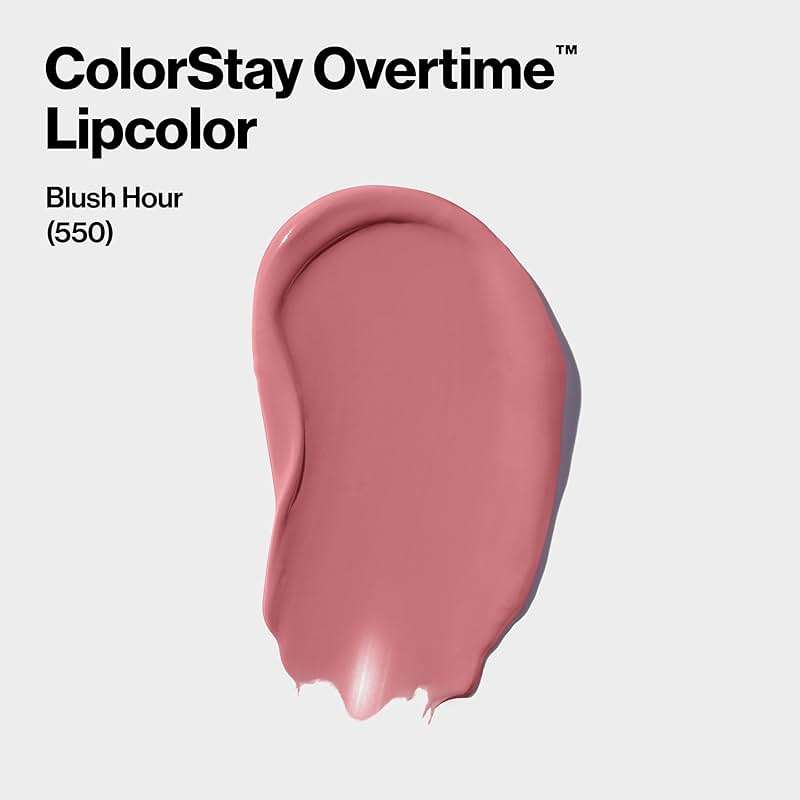 Revlon ColorStay Overtime Lipcolor, Liquid Lipstick with Clear Lip Gloss, Dual Ended with Vitamin E, 550 Blush Hour, 0.07 fl oz - Image 4