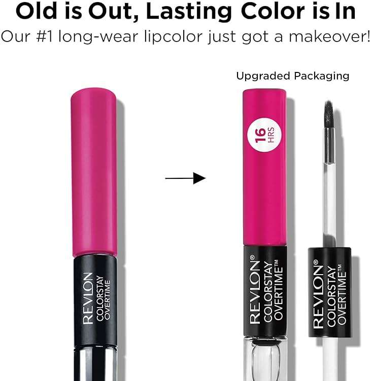 Revlon ColorStay Overtime Lipcolor, Liquid Lipstick with Clear Lip Gloss, Dual Ended with Vitamin E, 550 Blush Hour, 0.07 fl oz - Image 11