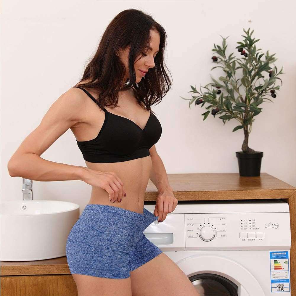 R RUXIA Women's Boyshort Panties Seamless Nylon Underwear Stretch Boxer Briefs 5 Pack - Image 3