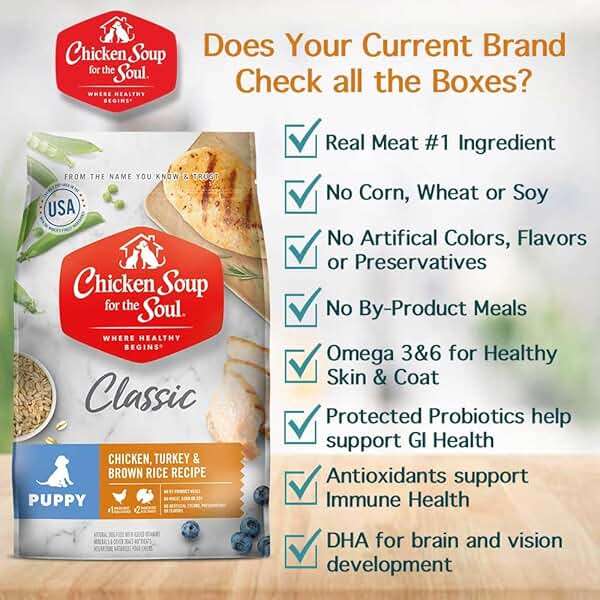 Chicken Soup for the Soul Natural Premium Dry Puppy Food, Real Meat First Ingredient, No By-Products, Supports Brain Development & Strong Bones & Teeth, Chicken, Brown Rice & Turkey 4.5lb - Image 2
