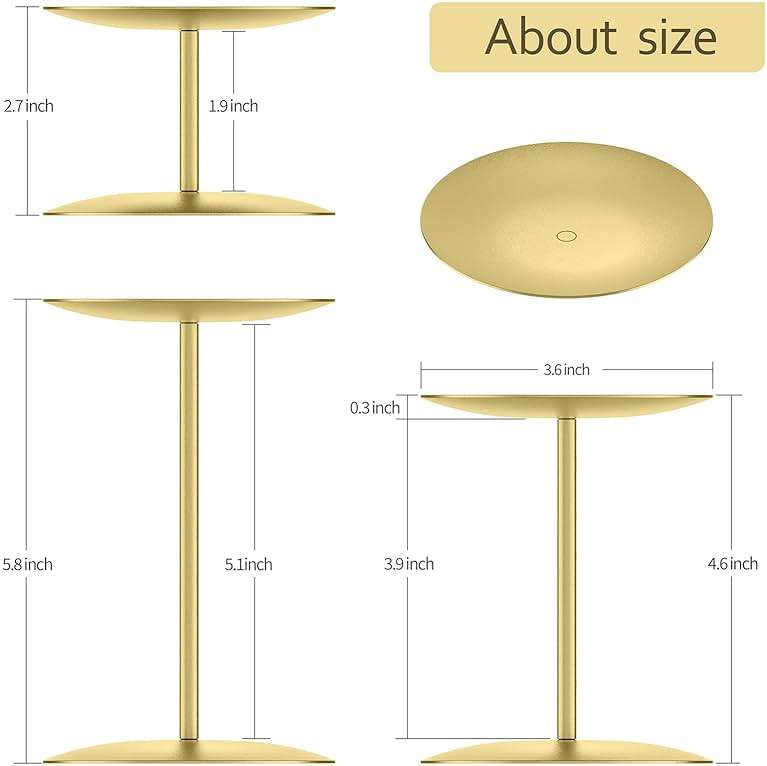 smtyle Gold Metal Candle Holder Sets for Pillar Candles Set of 3 Wedding Table Centerpiece Candle Holders, Minimalist Farmhouse Decor for Fireplace Mantel & Dining Room - Image 3
