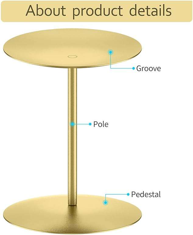 smtyle Gold Metal Candle Holder Sets for Pillar Candles Set of 3 Wedding Table Centerpiece Candle Holders, Minimalist Farmhouse Decor for Fireplace Mantel & Dining Room - Image 5