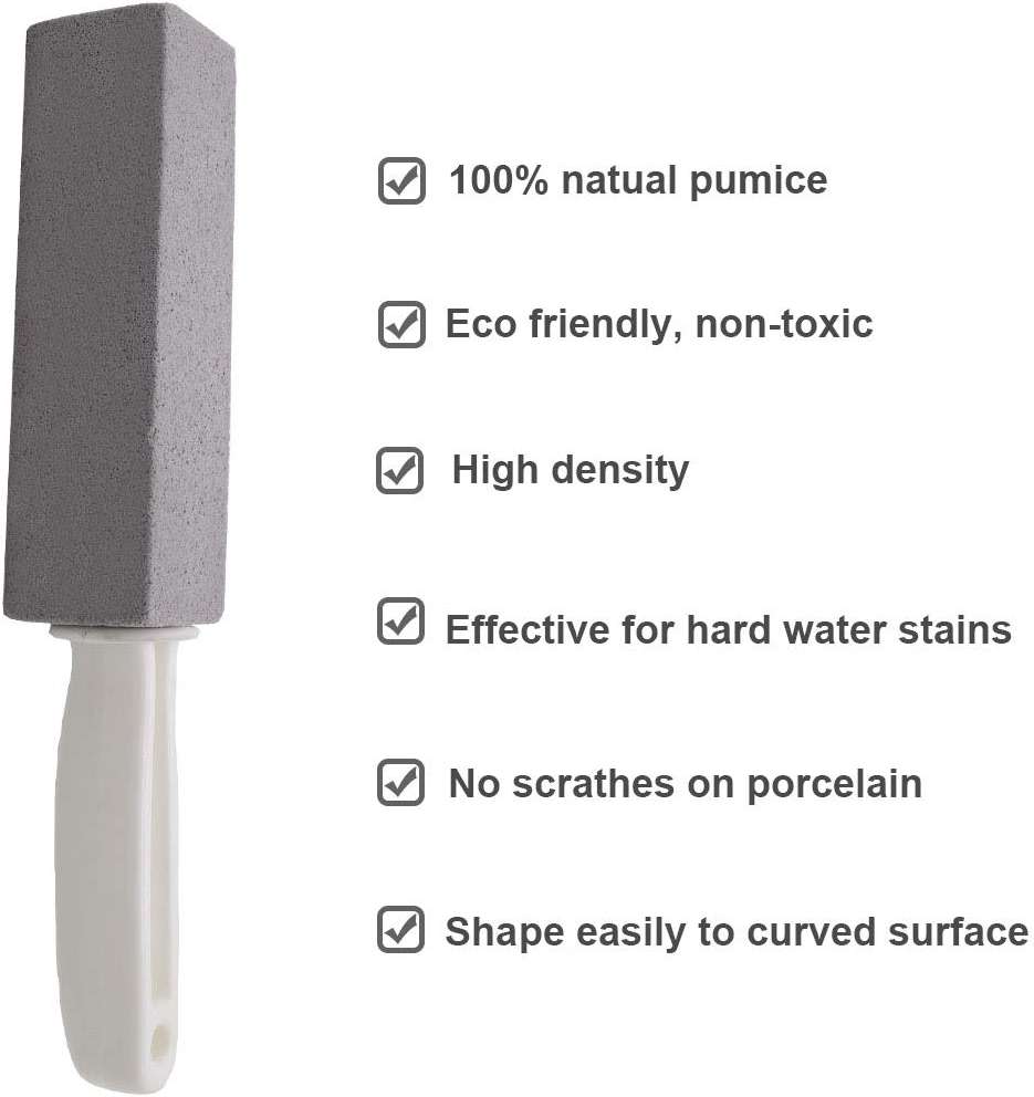 Pumice Stone for Toilet Cleaning with Handle Toilet Stone, Removing Hard Water Rings for Toilet Bowl Pool Bathtub, 4 Pack - Image 7
