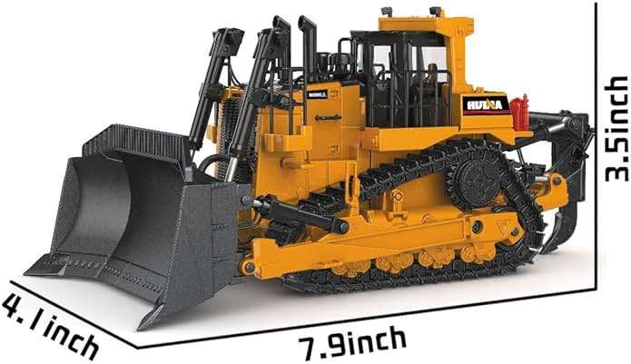 fisca 1/50 Diecast Bulldozer Model Metal Construction Vehicle Toy - Image 3