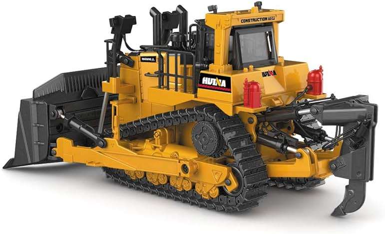 fisca 1/50 Diecast Bulldozer Model Metal Construction Vehicle Toy - Image 4