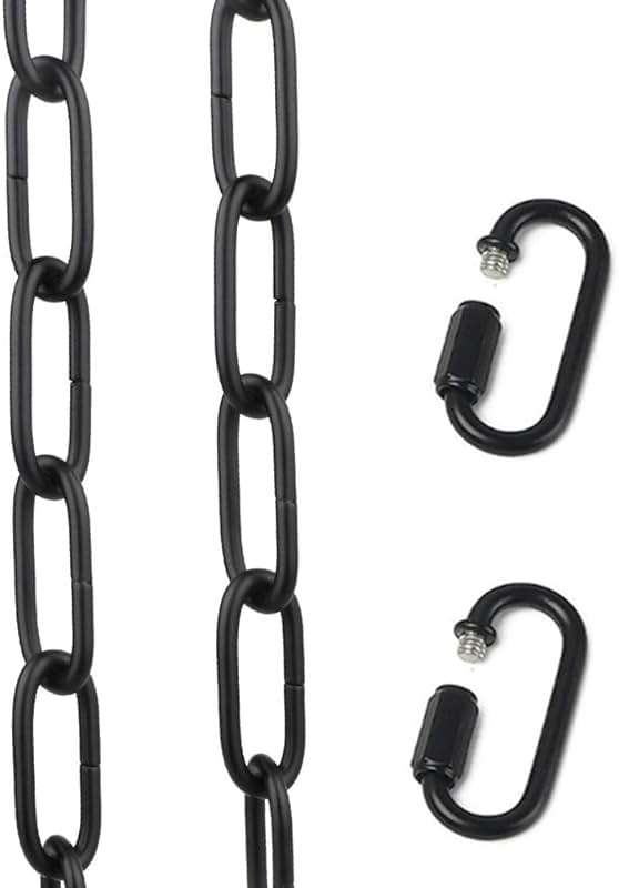 WOERFU 6 feet Black Pendant Light Fixture Chain Permits Installation of Chain-Hung Fixtures On High Ceilings with Maximum Fixture Weight of 50 Pounds - Image 1