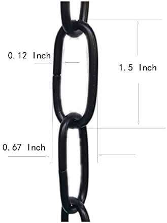 WOERFU 6 feet Black Pendant Light Fixture Chain Permits Installation of Chain-Hung Fixtures On High Ceilings with Maximum Fixture Weight of 50 Pounds - Image 3