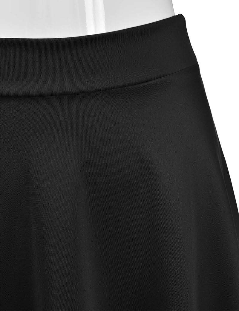 EIMIN Women's Basic Versatile Stretchy Flared Casual Midi Skater Skirt (S-3XL) - Image 4
