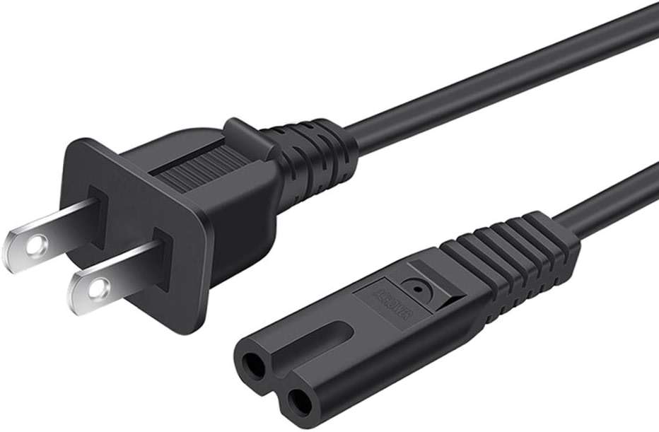 Power Cord Replacement Compatible with Sony Playstation3 PS3, Playstation4 PS4, Playstation2 PS2 Slim Edition Game Console, PSP, PSV - [UL Listed] 6FT Extension 2 Prong 18AWG Power Cord Cable Supply - Image 1