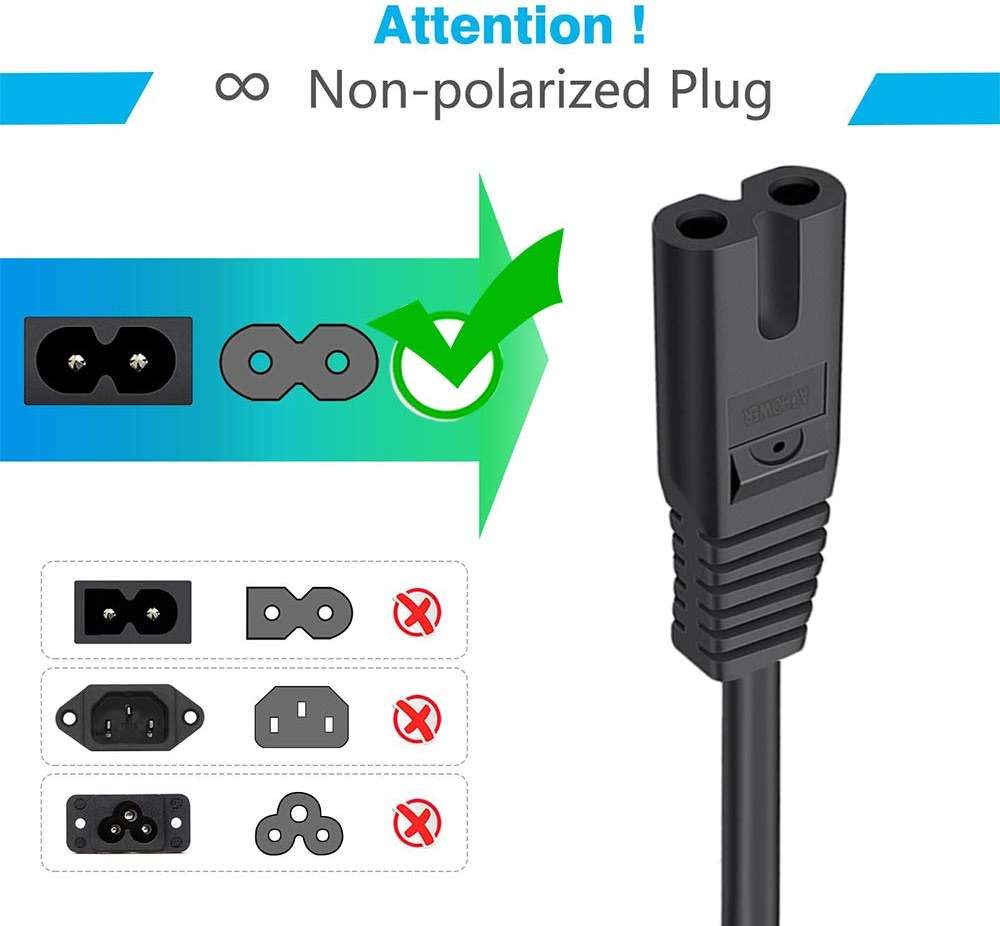 Power Cord Replacement Compatible with Sony Playstation3 PS3, Playstation4 PS4, Playstation2 PS2 Slim Edition Game Console, PSP, PSV - [UL Listed] 6FT Extension 2 Prong 18AWG Power Cord Cable Supply - Image 5