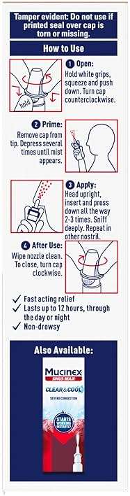 Mucinex Sinus-Max Severe Nasal Congestion Relief Sinus & Allergy Nasal Spray, 0.75 Fluid Ounce - Image 11