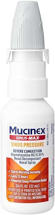 Mucinex Sinus-Max Severe Nasal Congestion Relief Sinus & Allergy Nasal Spray, 0.75 Fluid Ounce - Image 13
