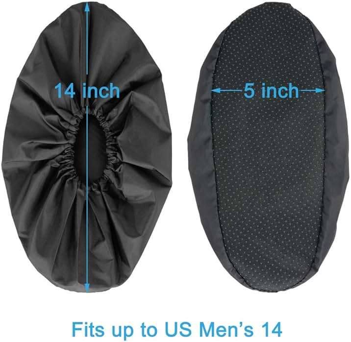 LINKEASE Reusable Boot & Shoe Covers Water Resistant Non Skid and Washable for Real Estate Contractors to Keep Floors Carpets Footwear and Rooms Clean - 5 Pairs (Extra Large, Black) - Image 3