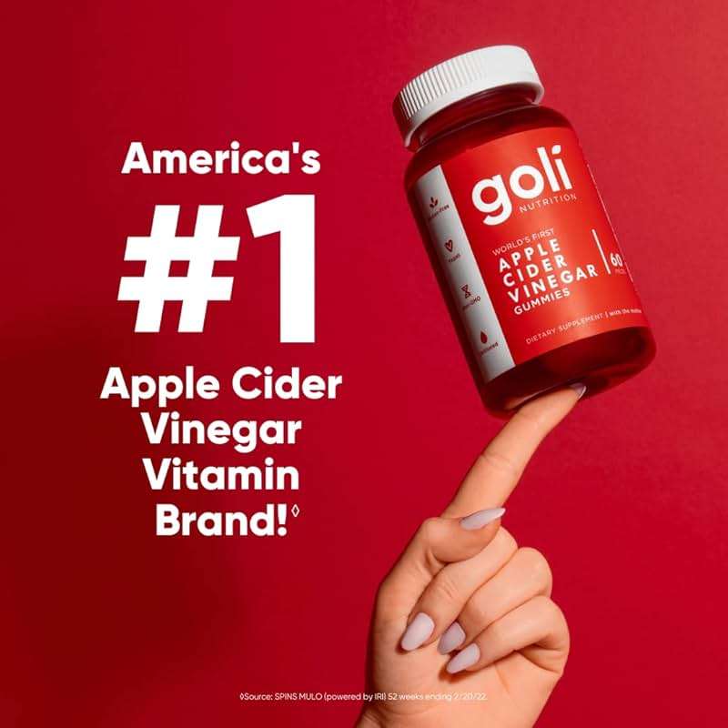 Goli Apple Cider Vinegar Gummies - Worlds First ACV Gummy with Vitamin B12, Beetroot & Pomegranate - Vegan, Non-GMO, Gluten-Free - Image 2