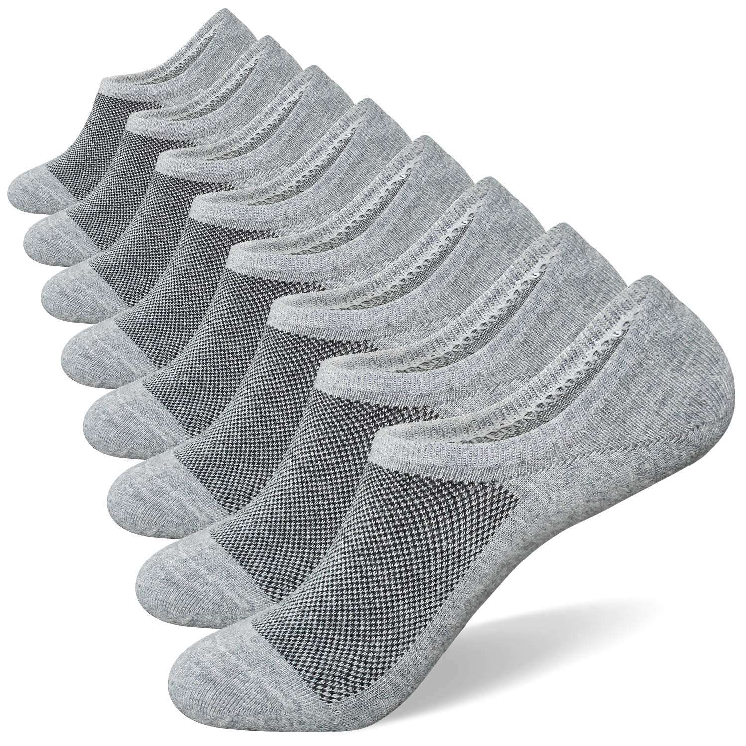 SIXDAYSOX No Show Socks for Men 6/8 pack Cotton Thin Low Cut Non Slip for Loafer Flats Sneakers 5-8/9-11/12-15 - Image 1