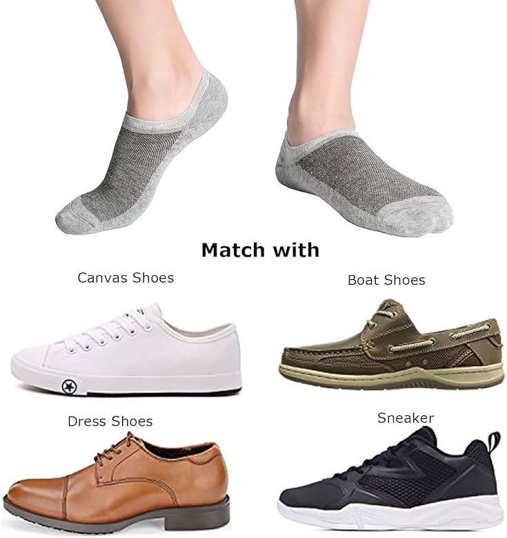 SIXDAYSOX No Show Socks for Men 6/8 pack Cotton Thin Low Cut Non Slip for Loafer Flats Sneakers 5-8/9-11/12-15 - Image 4